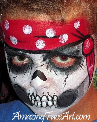 skull pirate face painting CT