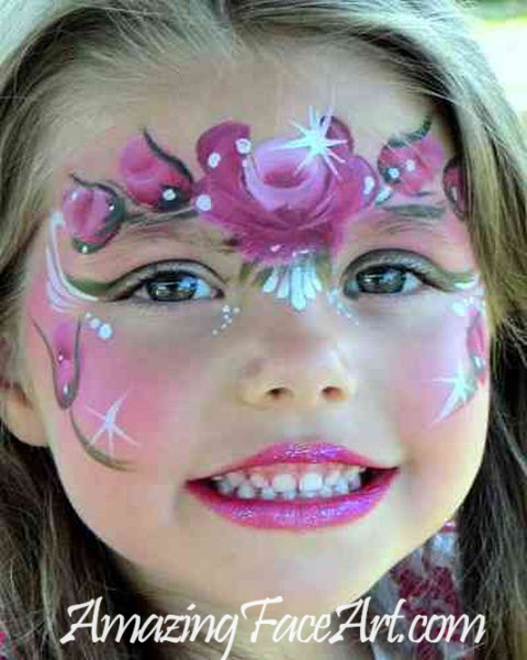 rose princess crown face painting CT