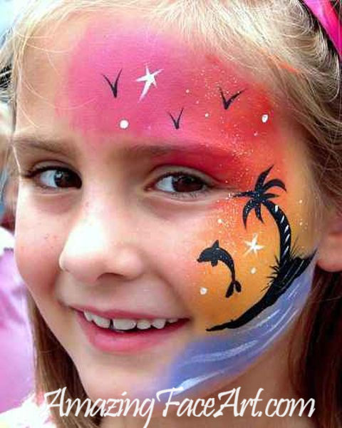 sunset face painting CT