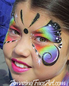 097 - Rainbow Butterfly Face Painting