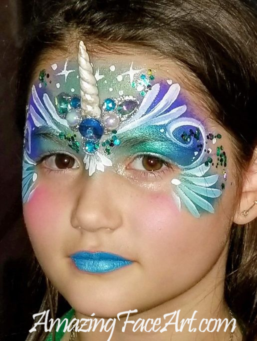 unicorn face painting in CT