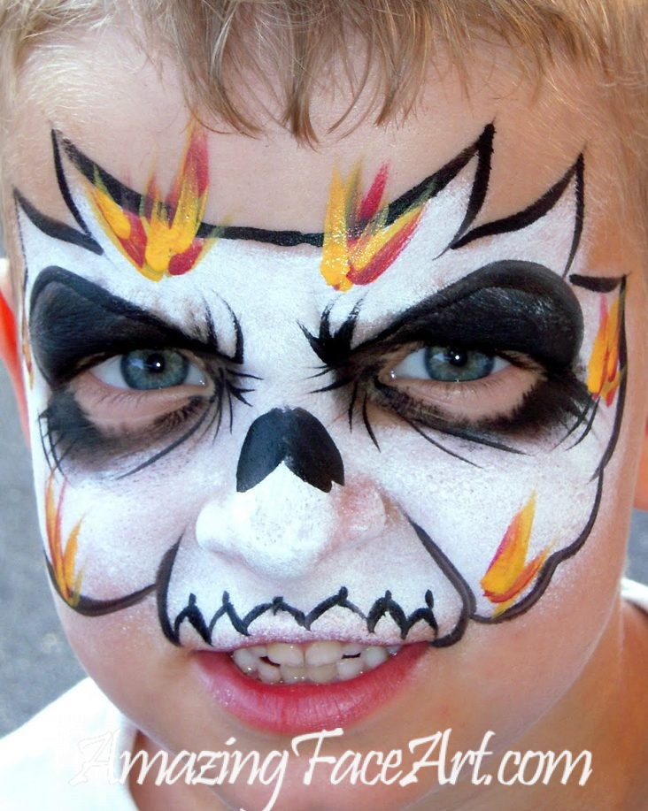 flaming skull face painters in CT