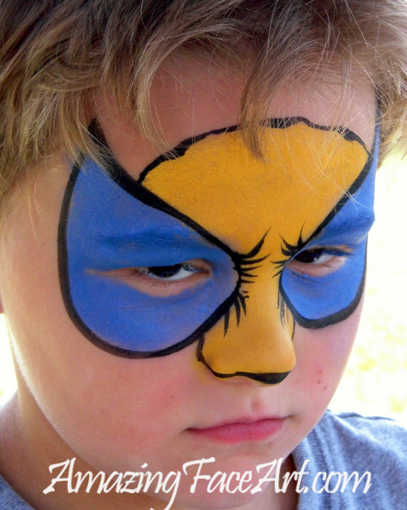 Wolverine face painting in west hartofrd
